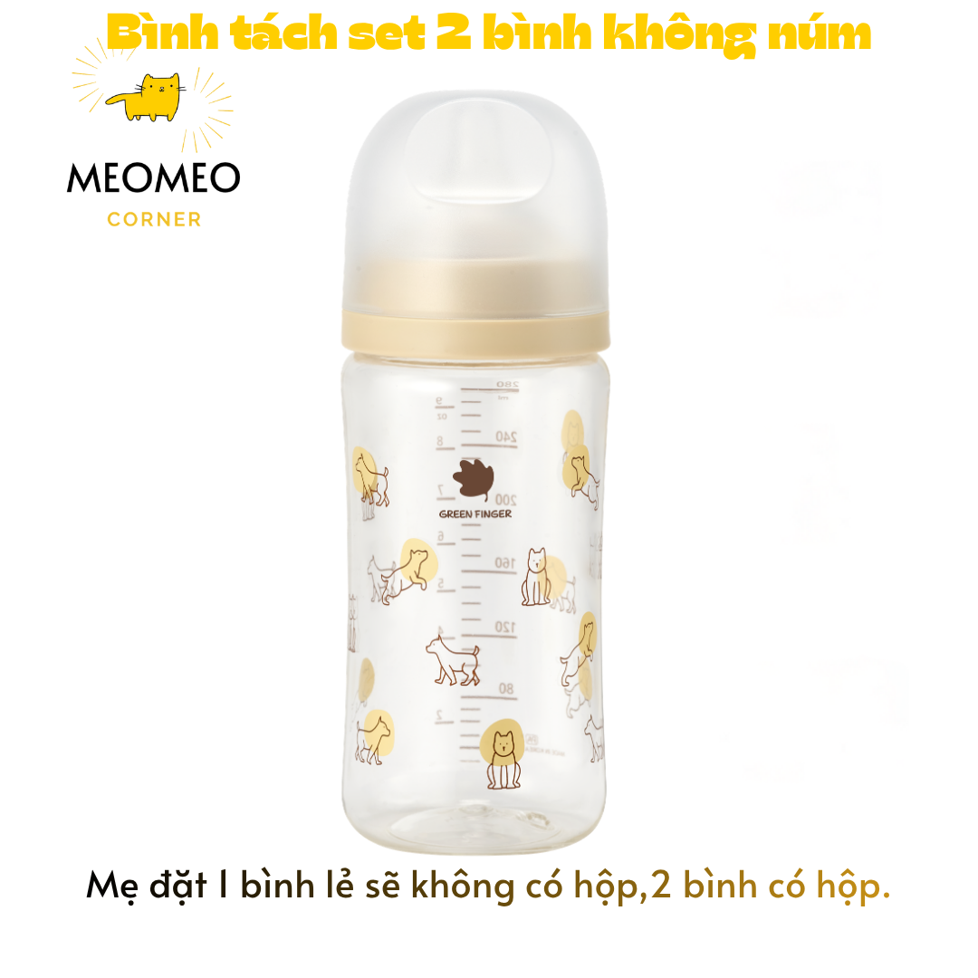 [TÁCH LẺ SET] Bình sữa PA Greenfinger Bebegrow Green Finger Pure Baby 160ml / 280ml