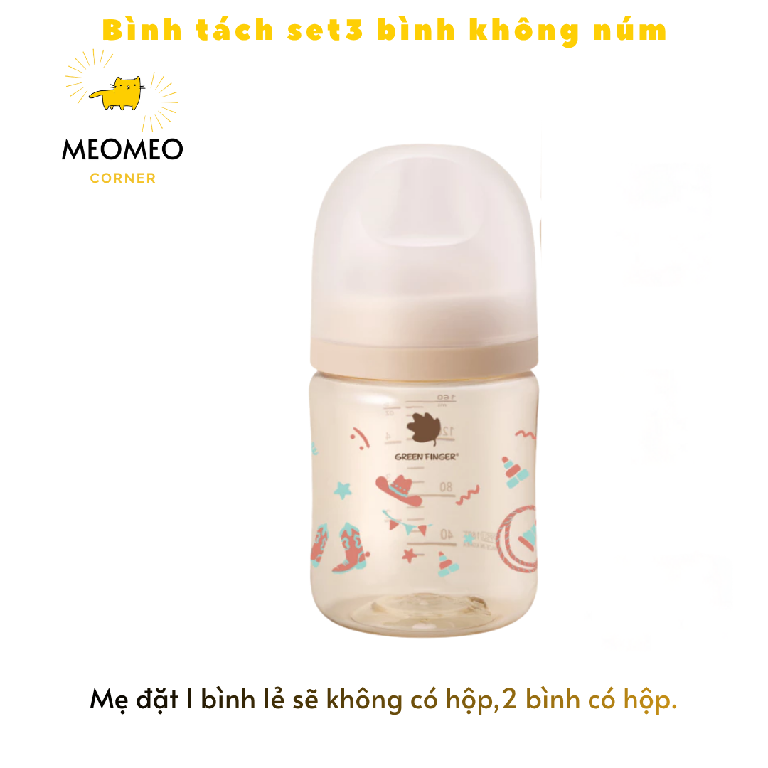 [TÁCH LẺ SET] Bình sữa PPSU Greenfinger Bebegrow Green Finger 160ml / 280ml