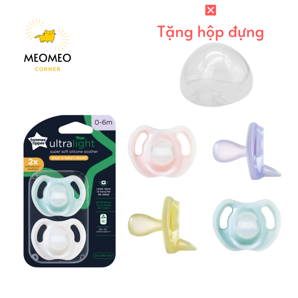 Ty ngậm silicon siêu nhẹ cho bé Tommee Tippee Ultra Light