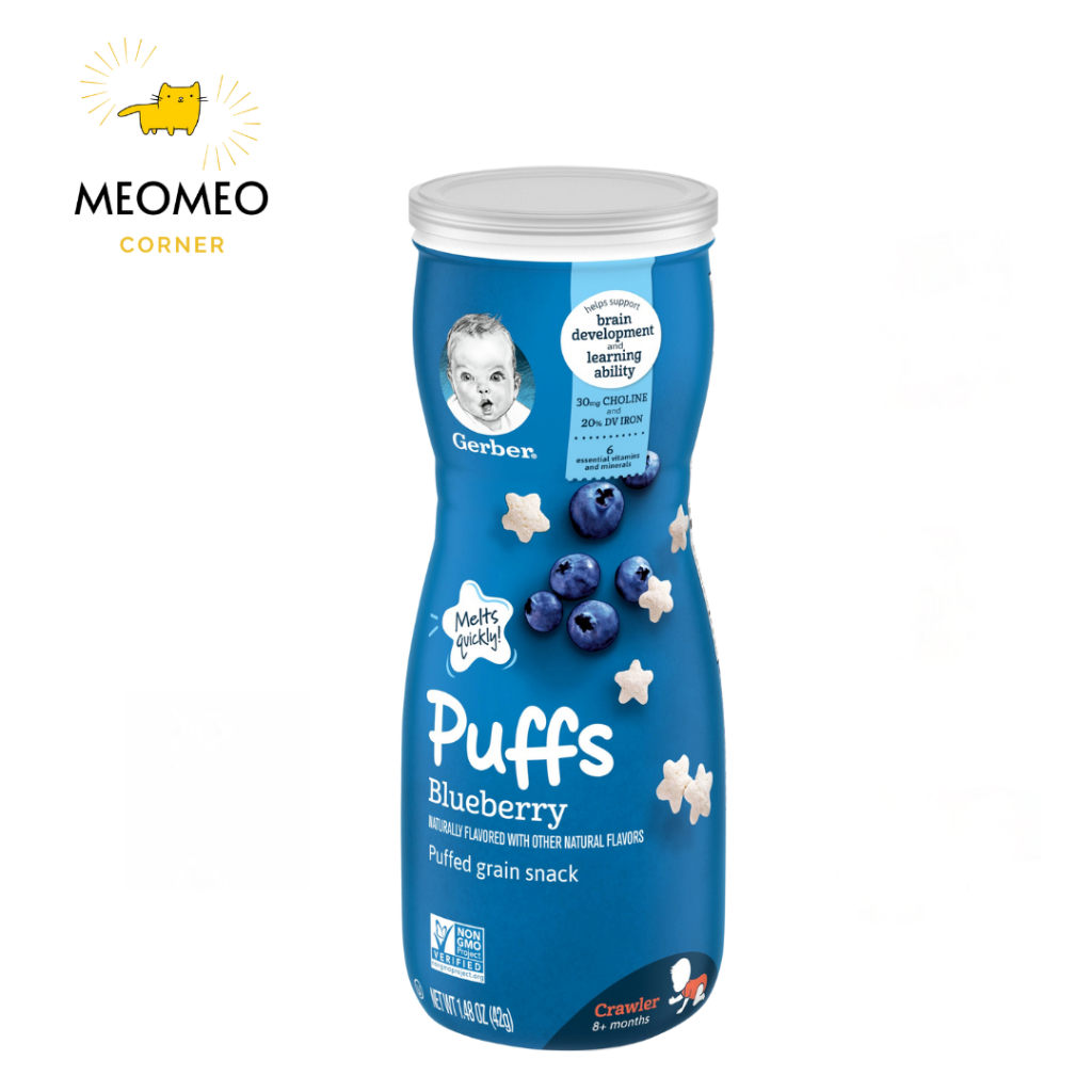 Bánh ăn dặm cho trẻ từ 6 tháng Gerber Puffs Stage Baby Cereal Snacks