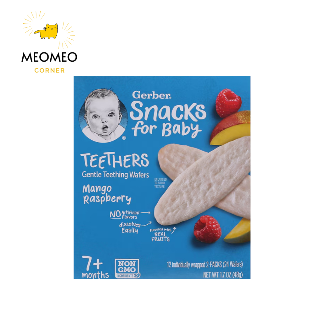 [Date xa] Bánh ăn dặm Gerber Teethers Mỹ cho bé 7m+ Teether