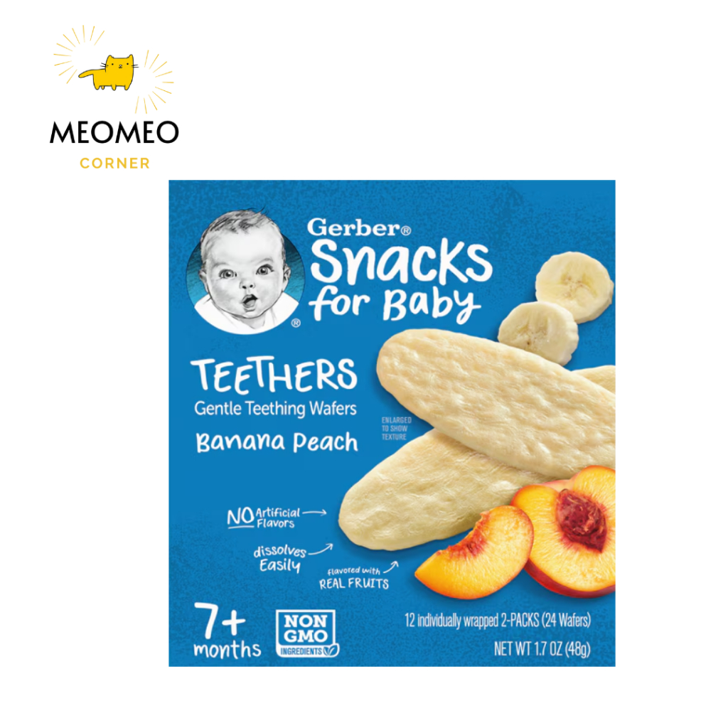 [Date xa] Bánh ăn dặm Gerber Teethers Mỹ cho bé 7m+ Teether