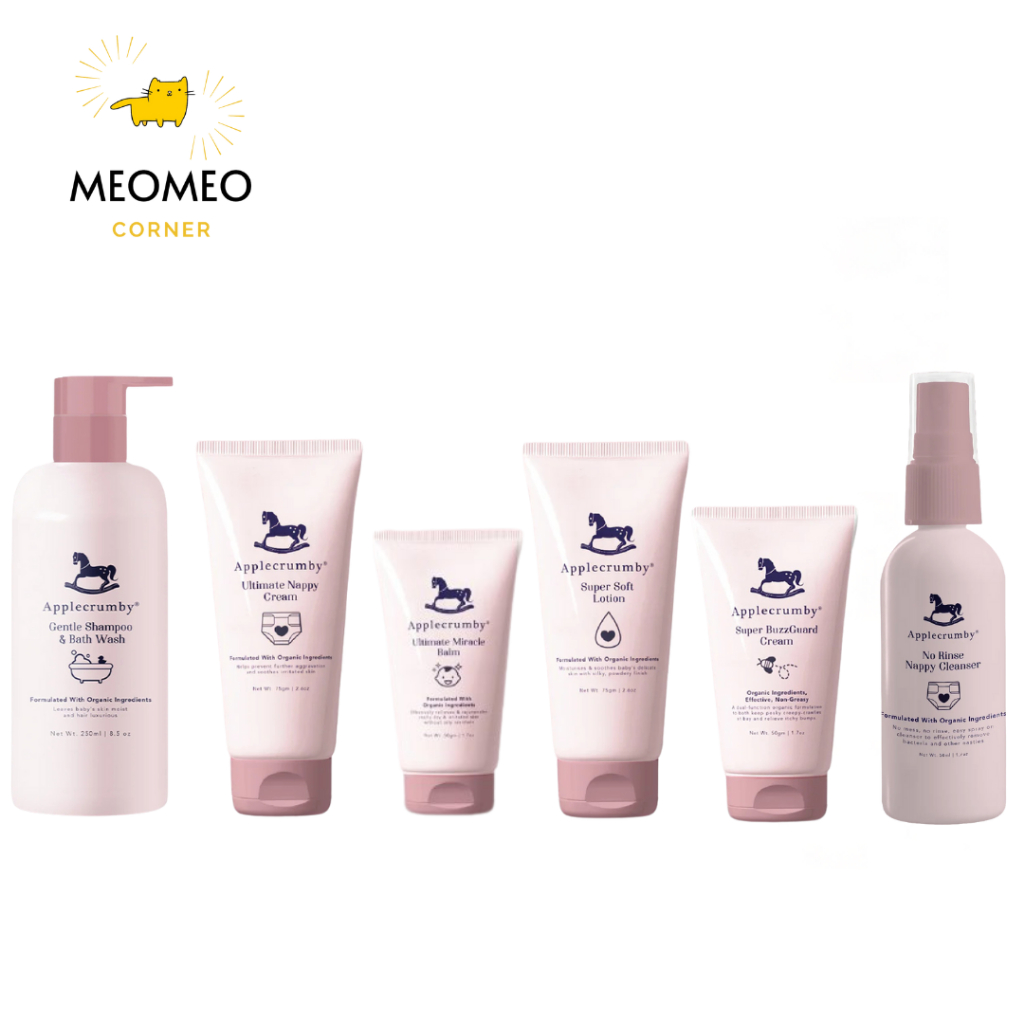 Kem Dưỡng Ẩm/Sữa Tắm Gội/Kem Hăm Tã/Xịt Thay Tã APPLE CRUMBY cho bé từ sơ sinh