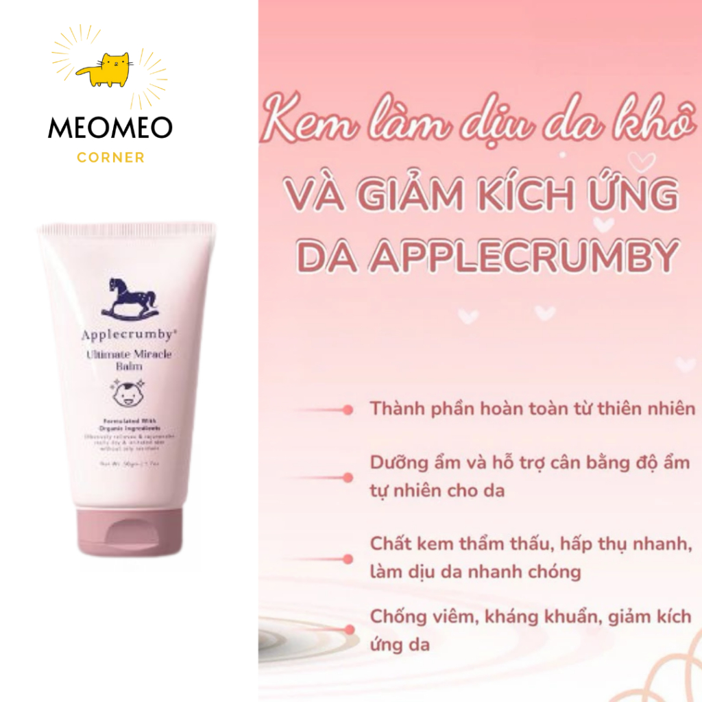 Kem Dưỡng Ẩm/Sữa Tắm Gội/Kem Hăm Tã/Xịt Thay Tã APPLE CRUMBY cho bé từ sơ sinh
