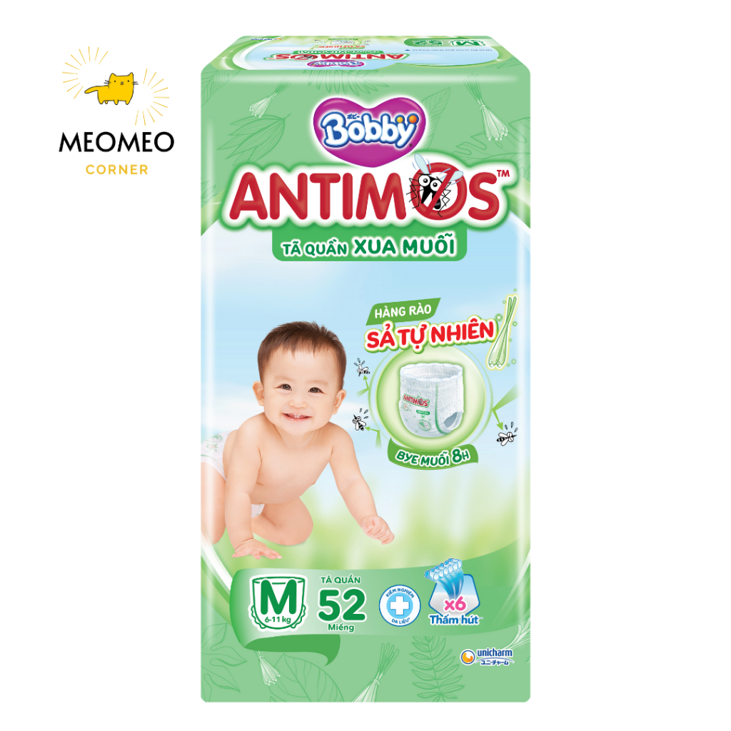 Tã Quần Xua Muỗi Bobby Antimos – Hàng rào Sả tự nhiên Bye Muỗi 8H M / L / XL / XXL