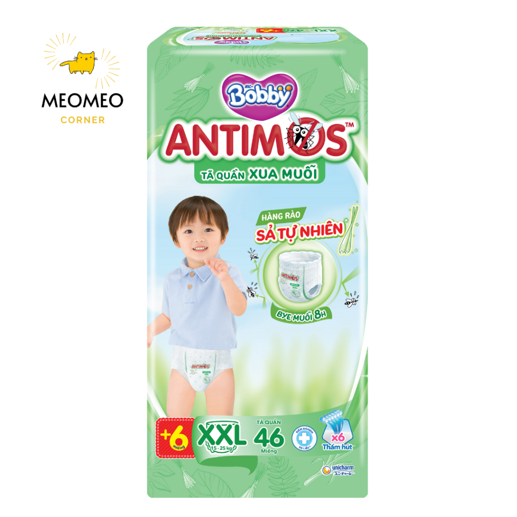 Tã Quần Xua Muỗi Bobby Antimos – Hàng rào Sả tự nhiên Bye Muỗi 8H M / L / XL / XXL