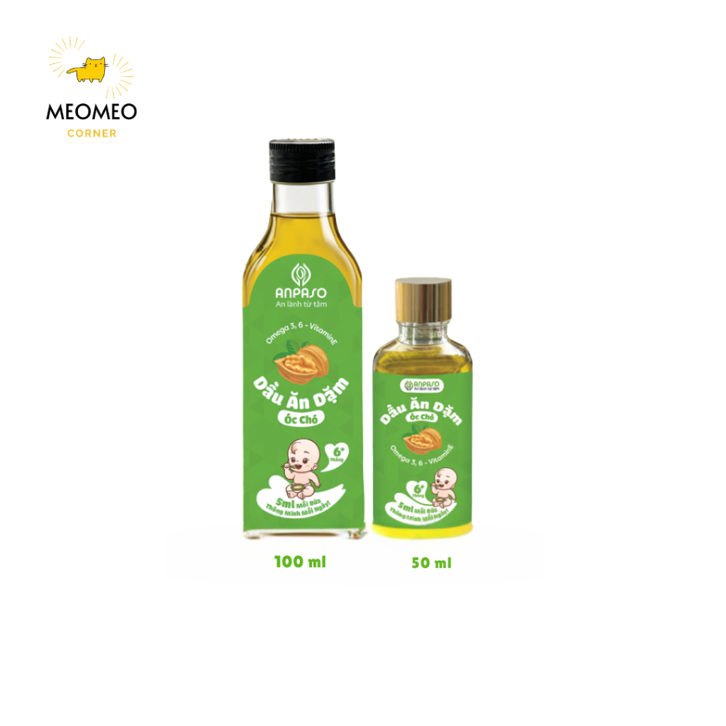 Dầu Ăn Dặm Cho Bé Anpaso chai 50ml/100ml - Dầu Thực Vật Bổ Sung DHA Cho Bé từ 6 tháng