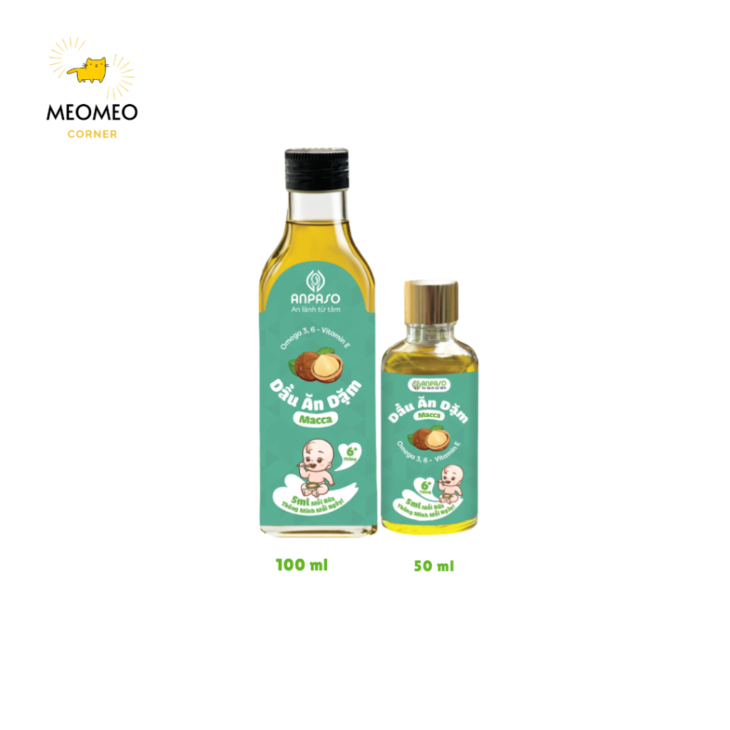 Dầu Ăn Dặm Cho Bé Anpaso chai 50ml/100ml - Dầu Thực Vật Bổ Sung DHA Cho Bé từ 6 tháng