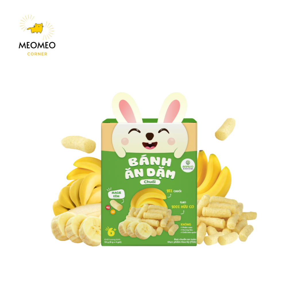 Bánh Ăn Dặm Cho Bé Anpaso 32g cho bé từ 6 tháng