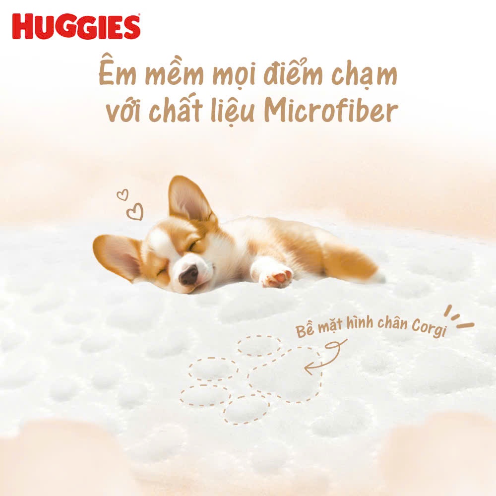 Tã / bỉm quần Huggies Gentle Soft - Corgi M54 / L40 / XL34 / XXL22 miếng mềm mại