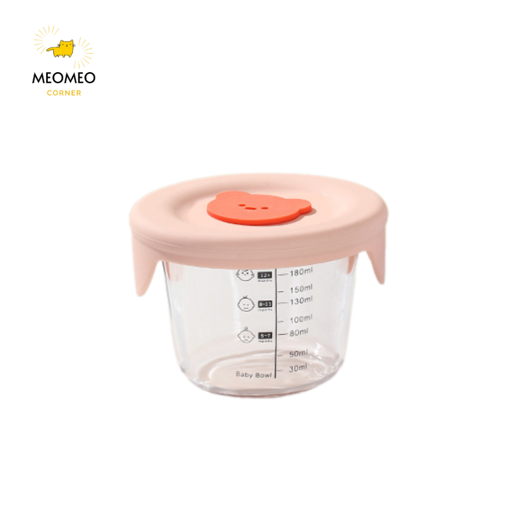 Hộp Trữ Thức Ăn Dặm Cho Bé, Hộp Trữ Đông Baby Bowl Chất Liệu Thủy Tinh Cao Cấp 180ml