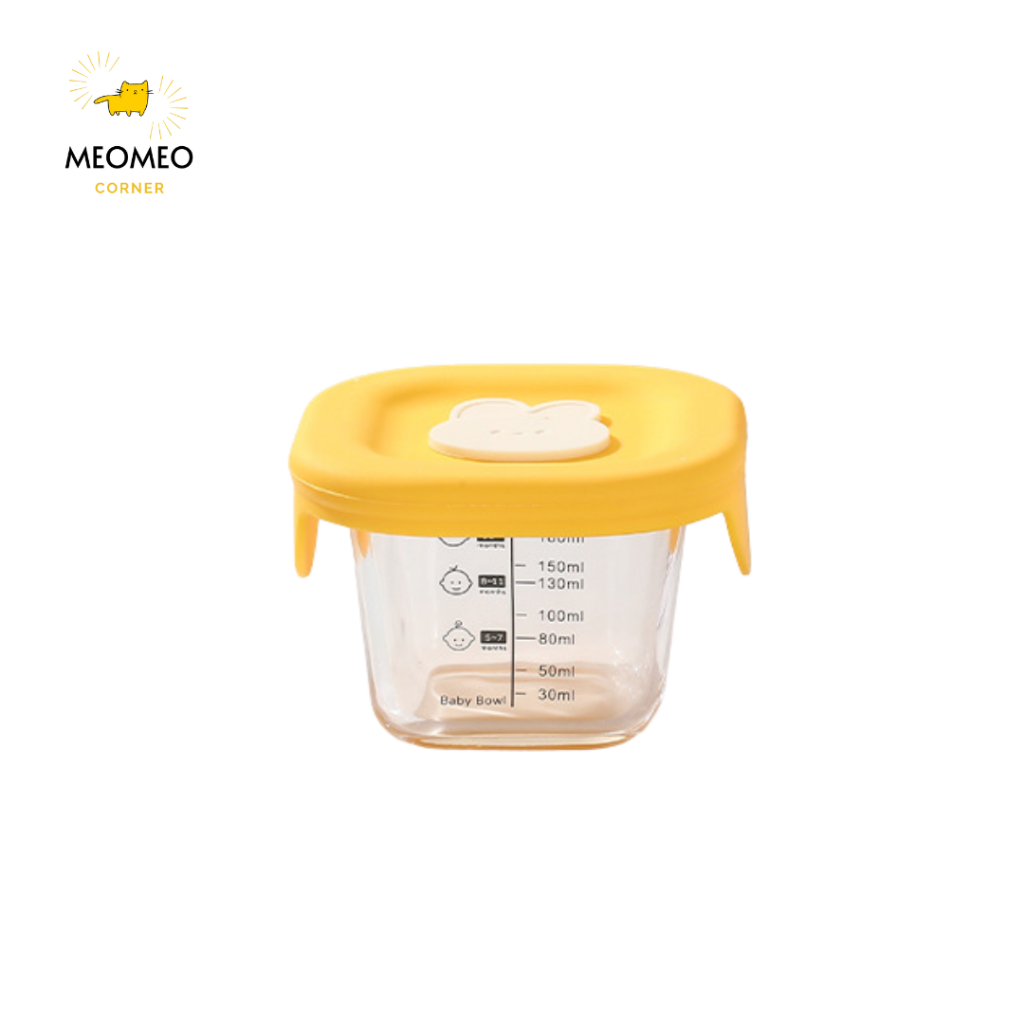 Hộp Trữ Thức Ăn Dặm Cho Bé, Hộp Trữ Đông Baby Bowl Chất Liệu Thủy Tinh Cao Cấp 180ml