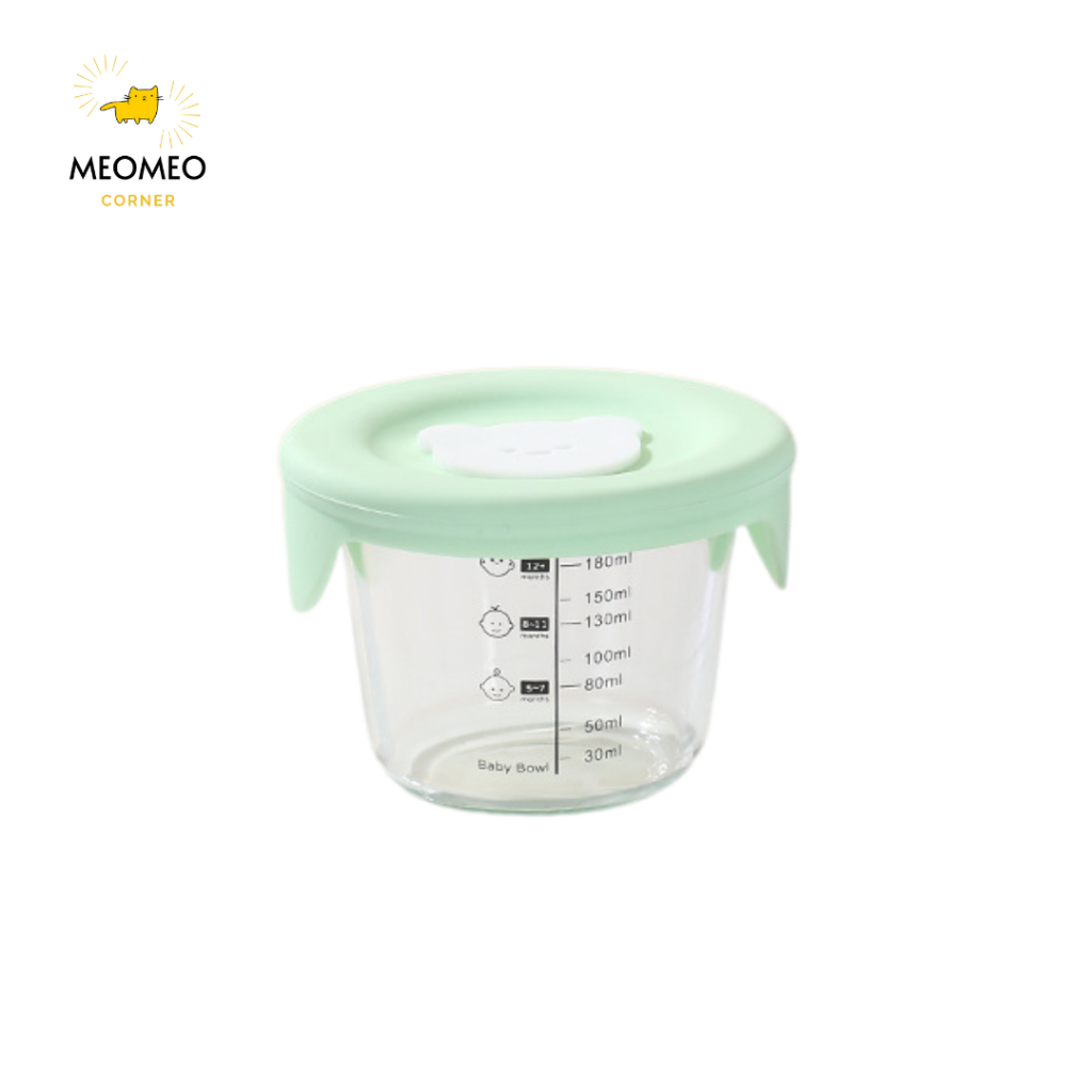Hộp Trữ Thức Ăn Dặm Cho Bé, Hộp Trữ Đông Baby Bowl Chất Liệu Thủy Tinh Cao Cấp 180ml