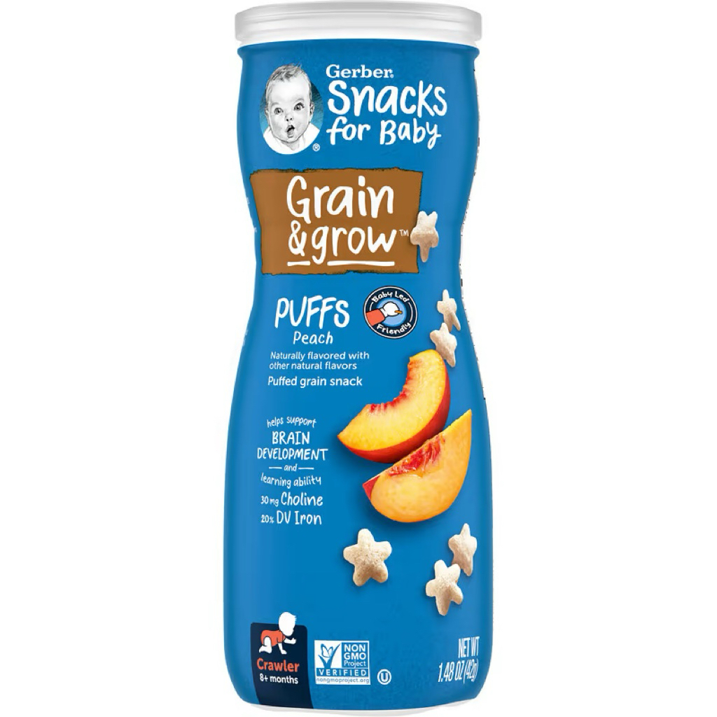Bánh Ăn Dặm Gerber Puffs cho bé từ 8 tháng hình ngôi sao 42G Snacks for baby