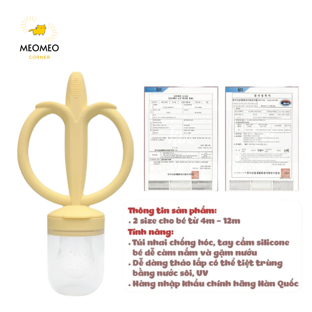 Túi Nhai Ăn Dặm TGM Hàn Quốc Gặm Nướu Silicone Chống Hóc Cho Bé