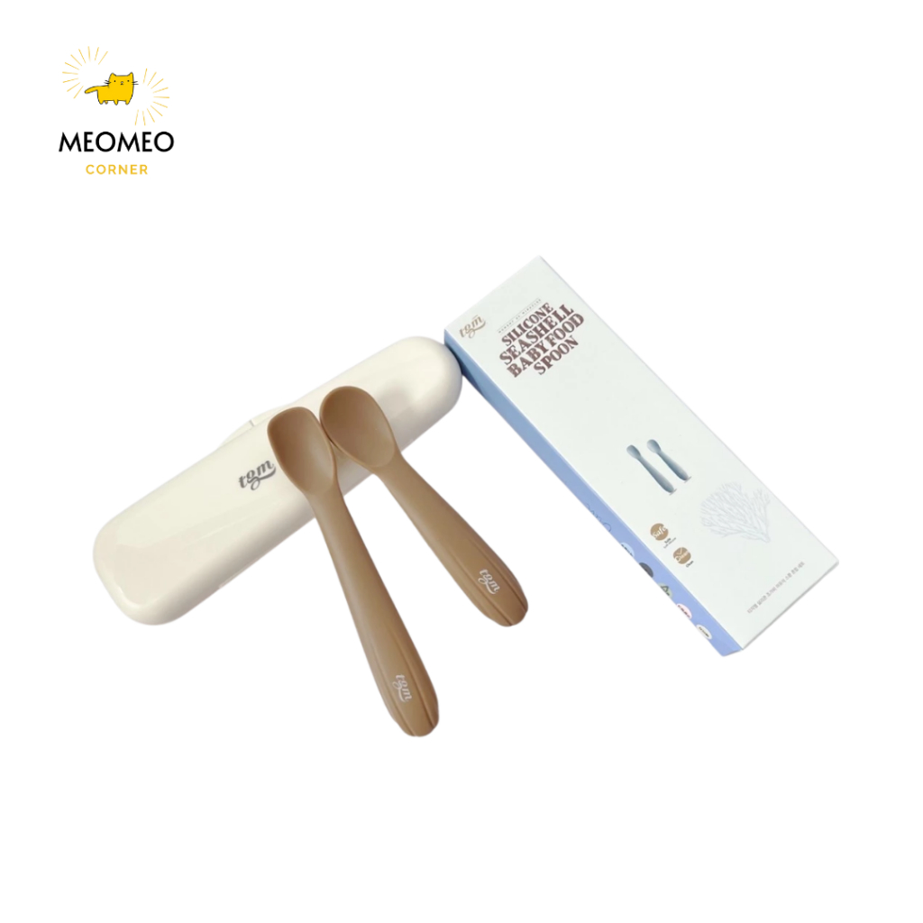 Bộ Thìa 2 Chiếc Ngắn Và Dài TGM Silicone Có Hộp Đựng Cho Bé Tập Ăn Dặm