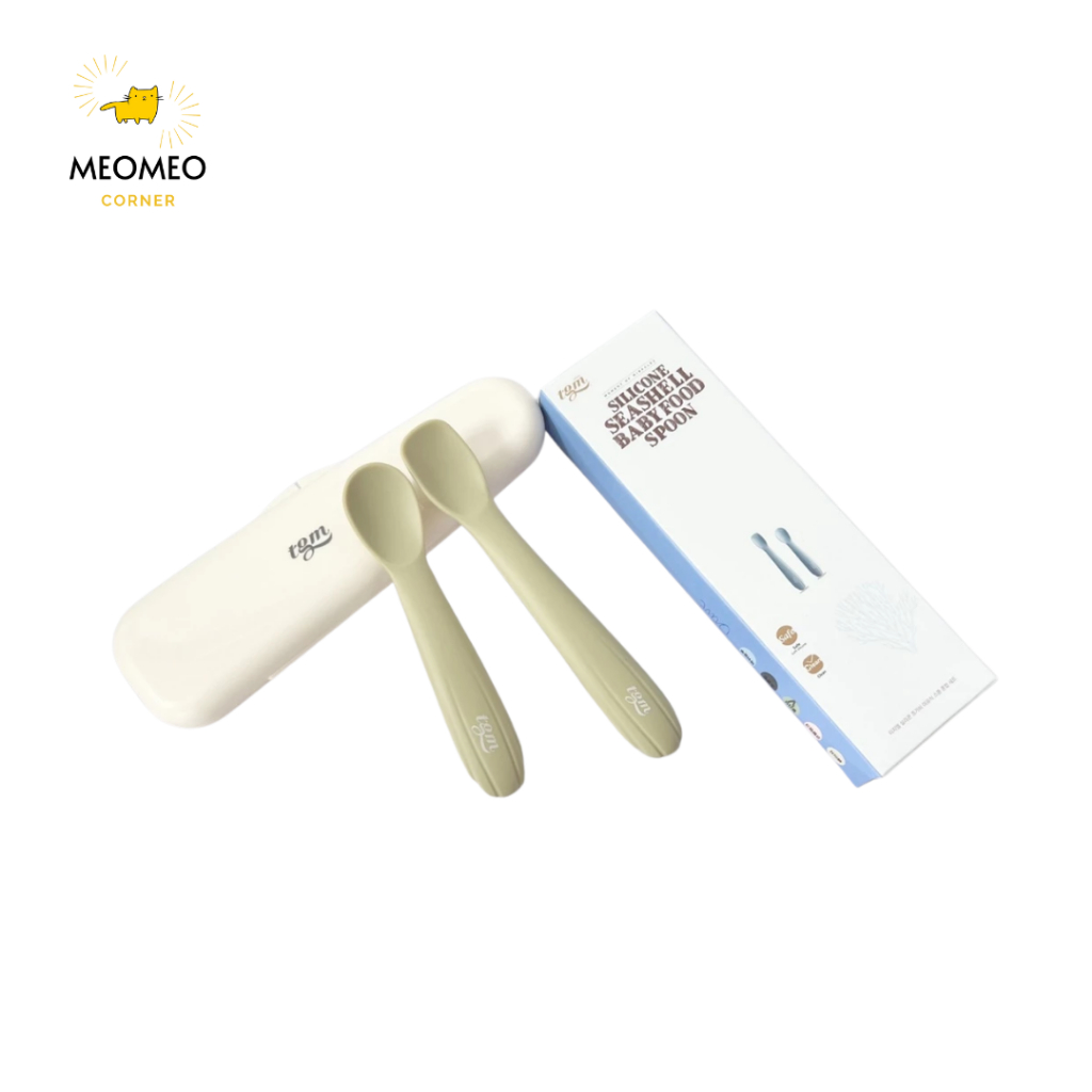 Bộ Thìa 2 Chiếc Ngắn Và Dài TGM Silicone Có Hộp Đựng Cho Bé Tập Ăn Dặm