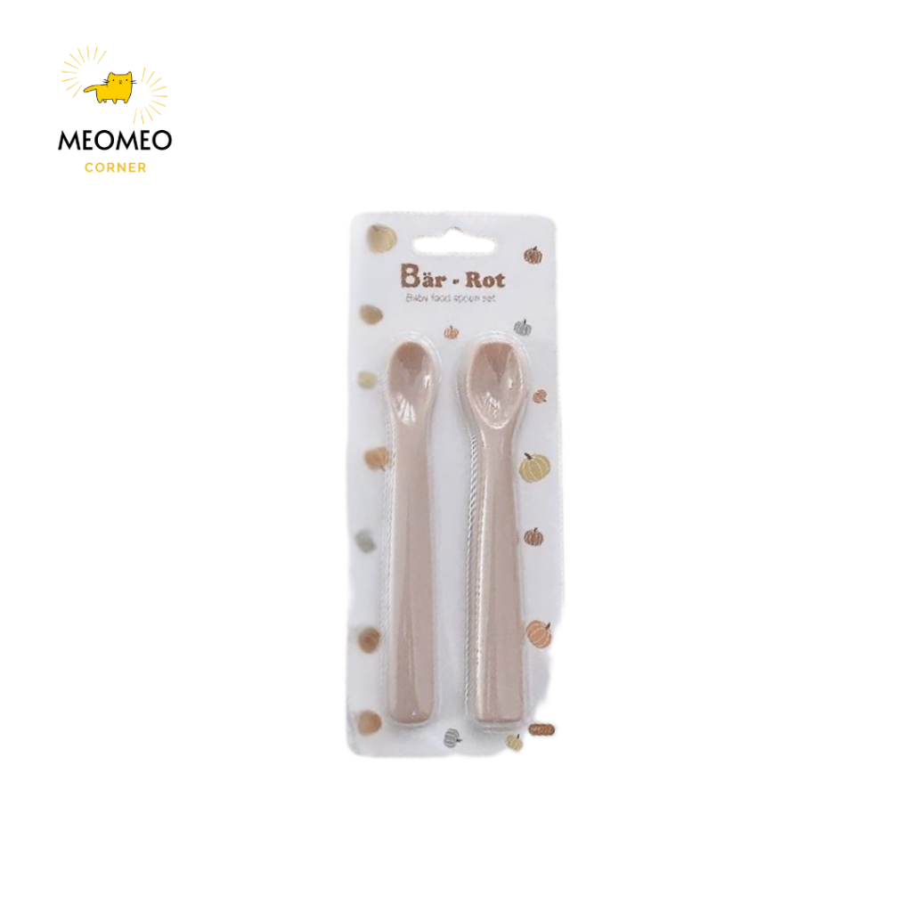 Thìa ăn dặm Set 2 thìa Silicone chính hãng Bar-rot