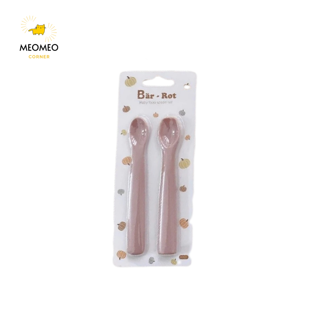 Thìa ăn dặm Set 2 thìa Silicone chính hãng Bar-rot