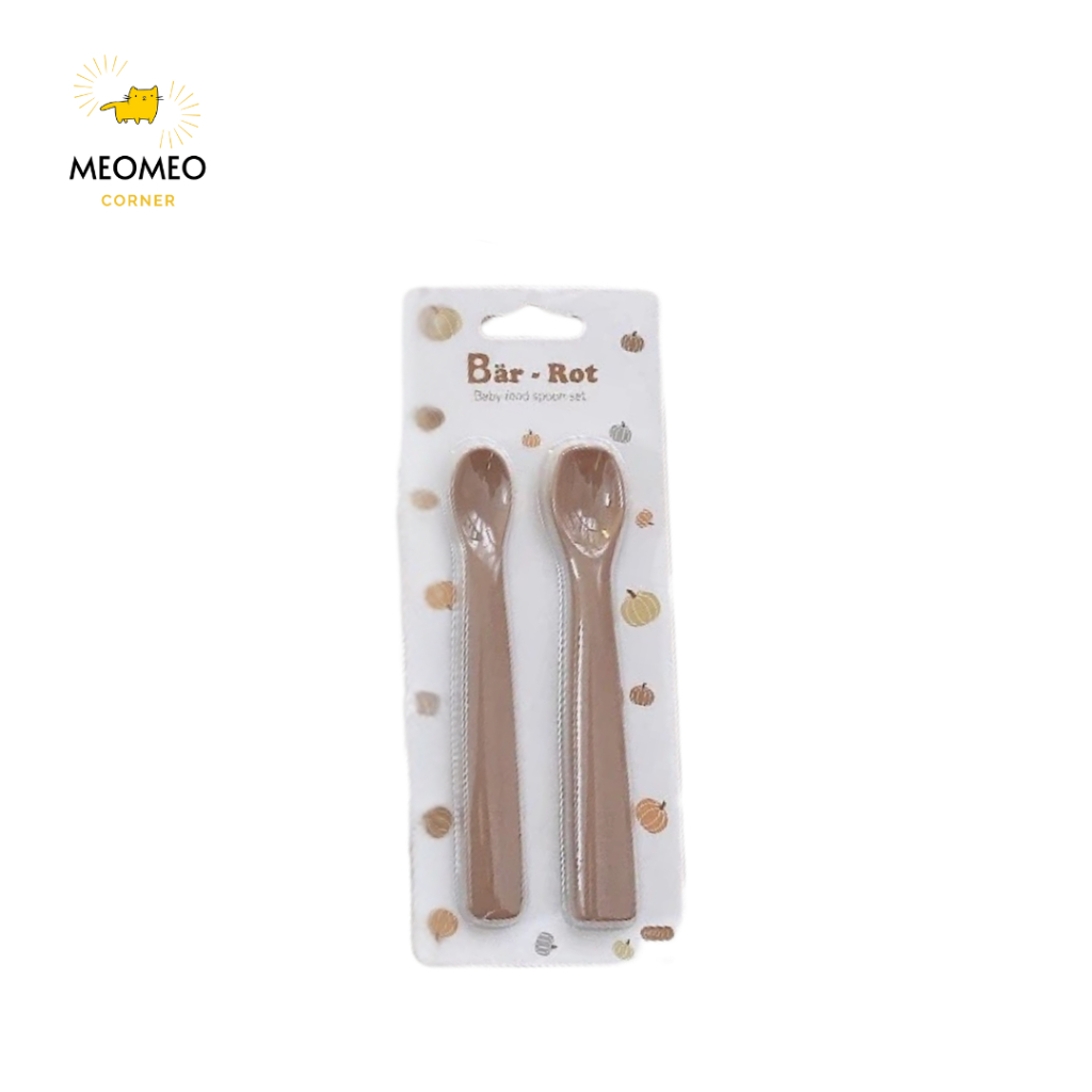 Thìa ăn dặm Set 2 thìa Silicone chính hãng Bar-rot