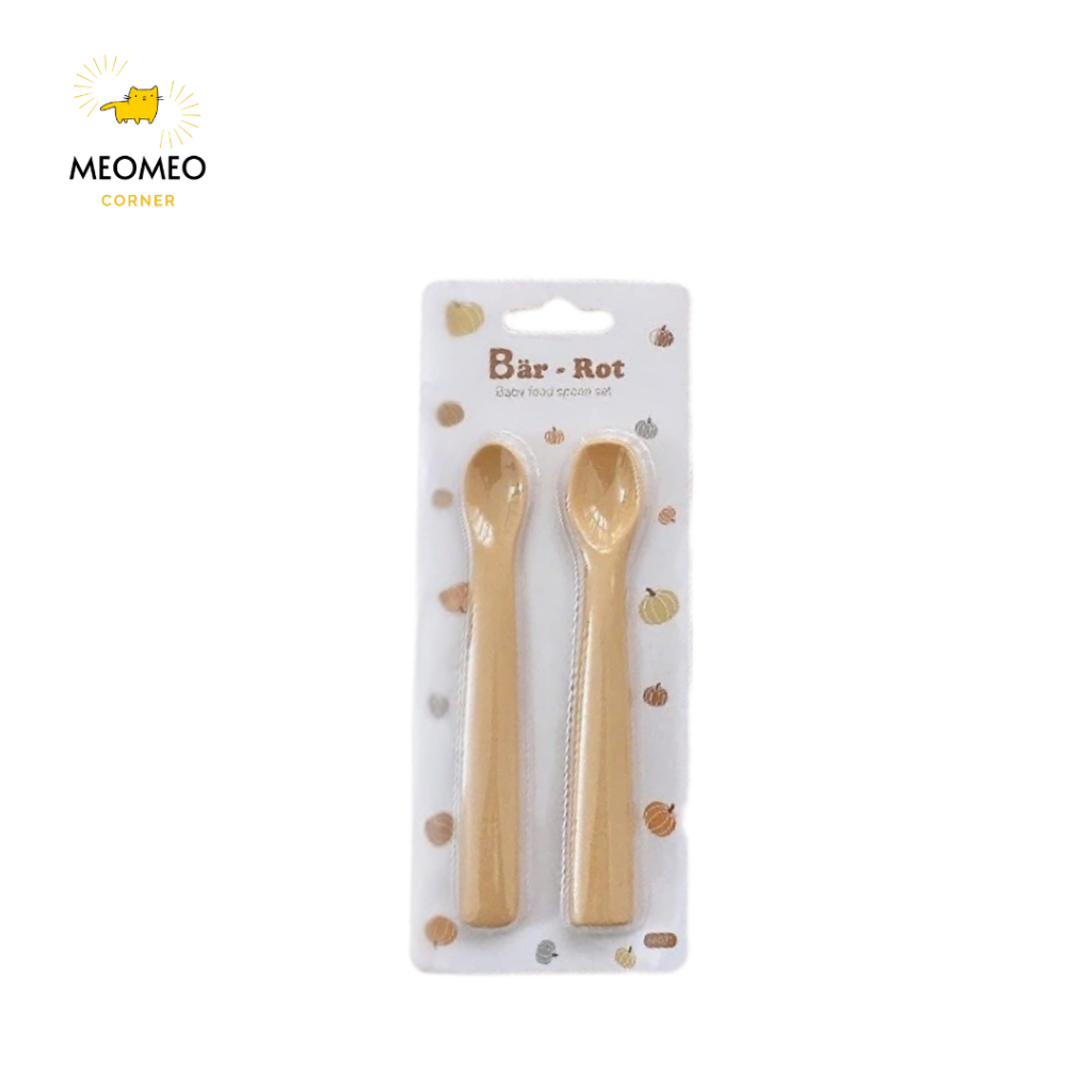 Thìa ăn dặm Set 2 thìa Silicone chính hãng Bar-rot
