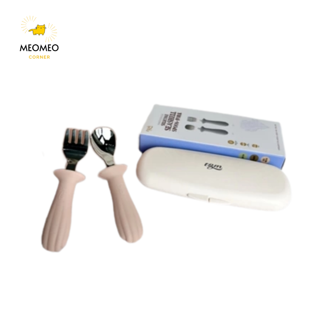 Set Thìa Dĩa Ăn Dặm TGM Silicone SPOON & FORK Hình Con Sò Cho Bé