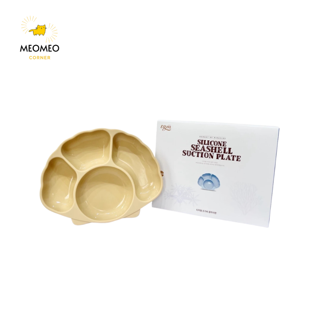 Khay Ăn Dặm Cho Bé Hình Sò TGM Silicone Seashell Suction Plate Chống Lật Chia Nhiều Ngăn