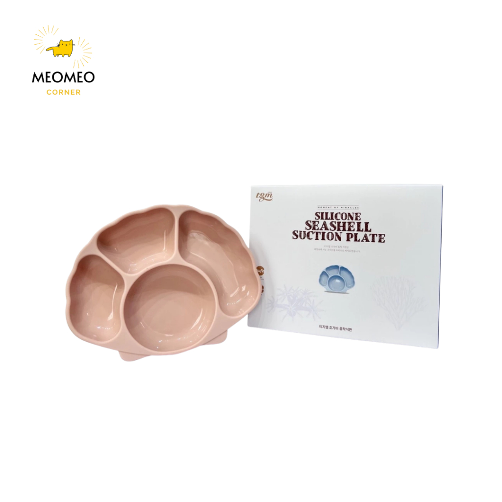 Khay Ăn Dặm Cho Bé Hình Sò TGM Silicone Seashell Suction Plate Chống Lật Chia Nhiều Ngăn