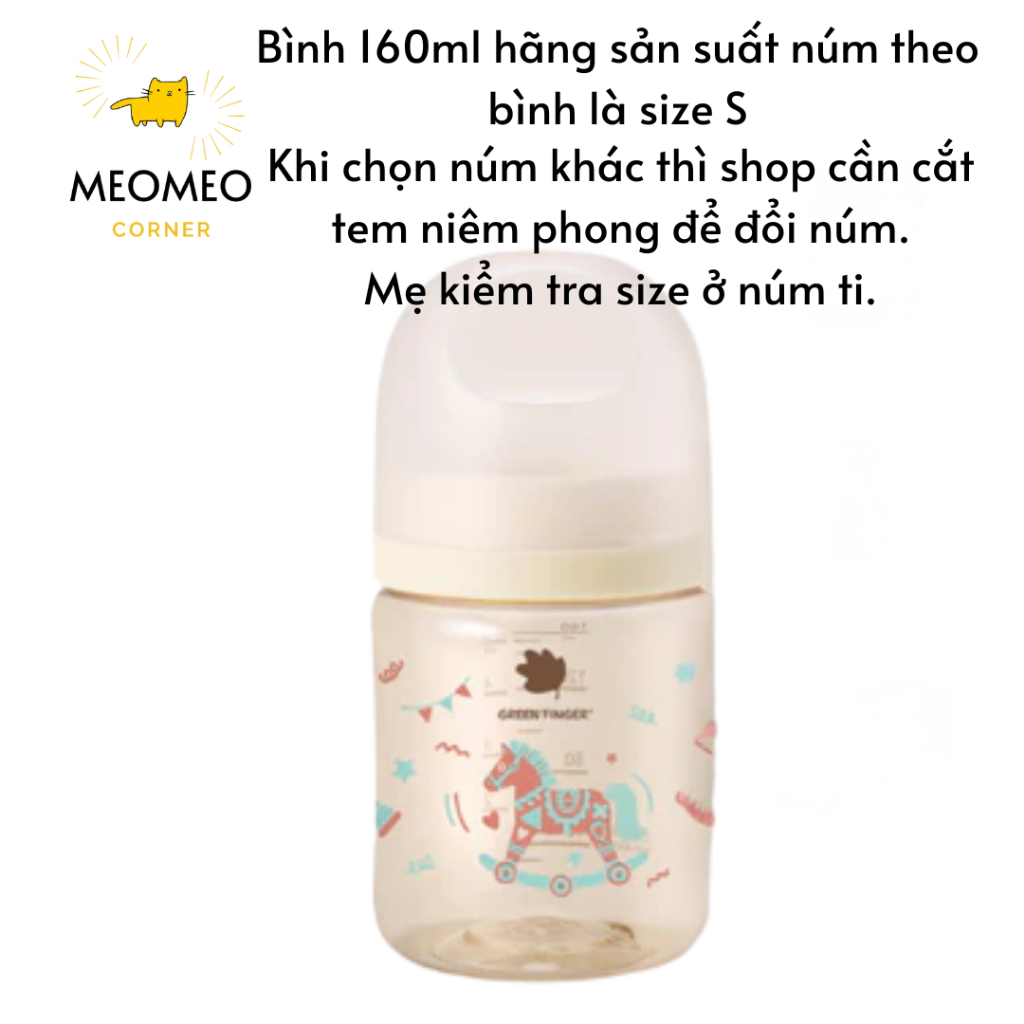 [FULLBOX] Bình sữa PPSU Greenfinger Bebegrow Green Finger 160ml / 280ml