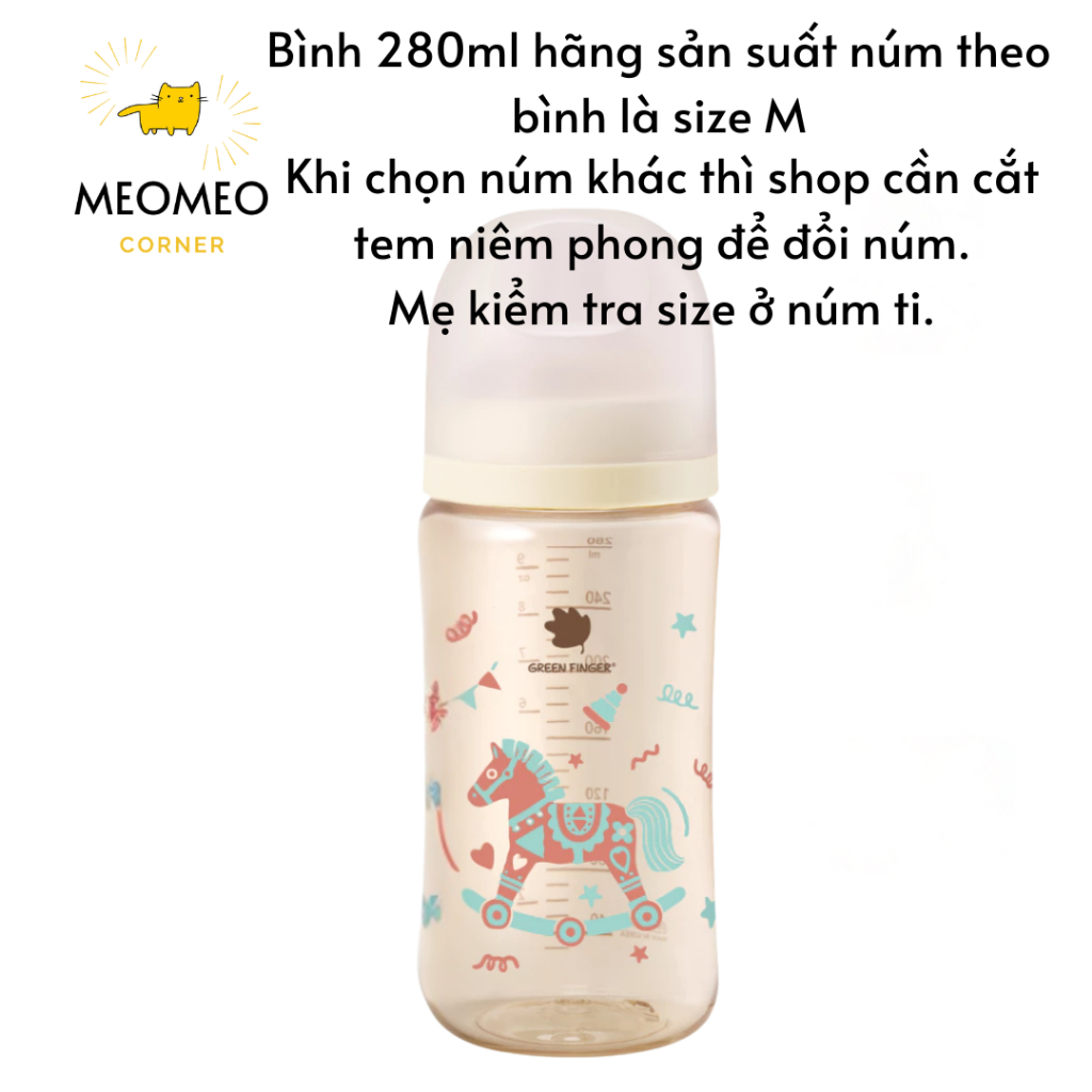 [FULLBOX] Bình sữa PPSU Greenfinger Bebegrow Green Finger 160ml / 280ml
