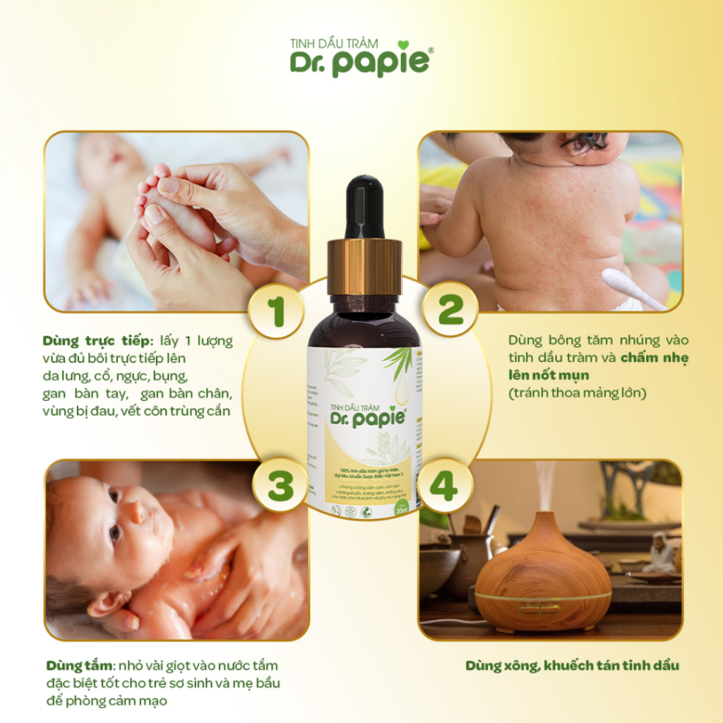 Tinh Dầu Tràm Gió Dr.Papie Phòng Cảm Cúm Cho Bé Từ Sơ Sinh 30ml