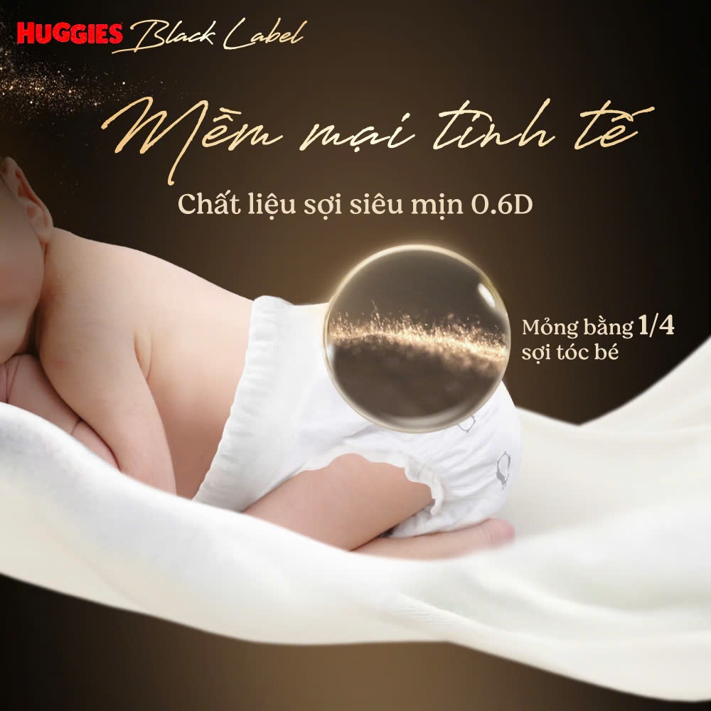 Tã Bỉm Huggies Black Label Siêu Thấm Hút Mỏng Nhẹ M L XL XXL