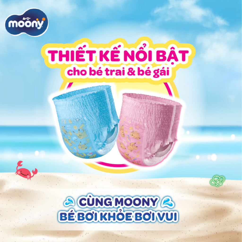 Tã/Bỉm Quần Đi Bơi Moony bé trai/bé gái size L3/XL3 -(mẫu ngẫu nhiên)