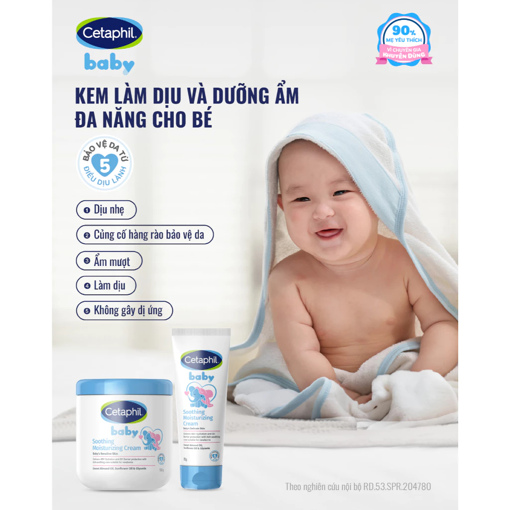 Kem làm dịu và dưỡng ẩm cho bé Cetaphil Baby Soothing & Moisturising Cream
