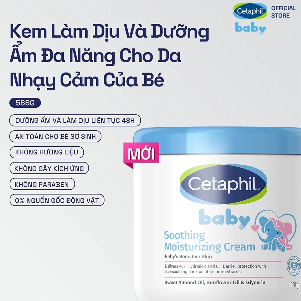 Kem làm dịu và dưỡng ẩm cho bé Cetaphil Baby Soothing & Moisturising Cream
