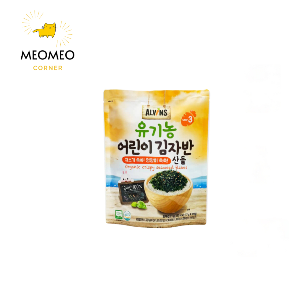 Rong Biển Tách Muối Rắc Cơm Hữu Cơ Hàn Quốc ALVINS 21g