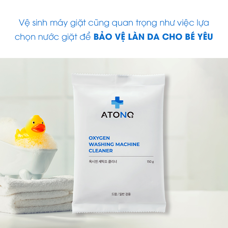 Bột Tẩy Rửa Lồng Máy Giặt An Toàn Oxygen Atono2 Cho Mọi Loại Máy Giặt (150g*4 gói)