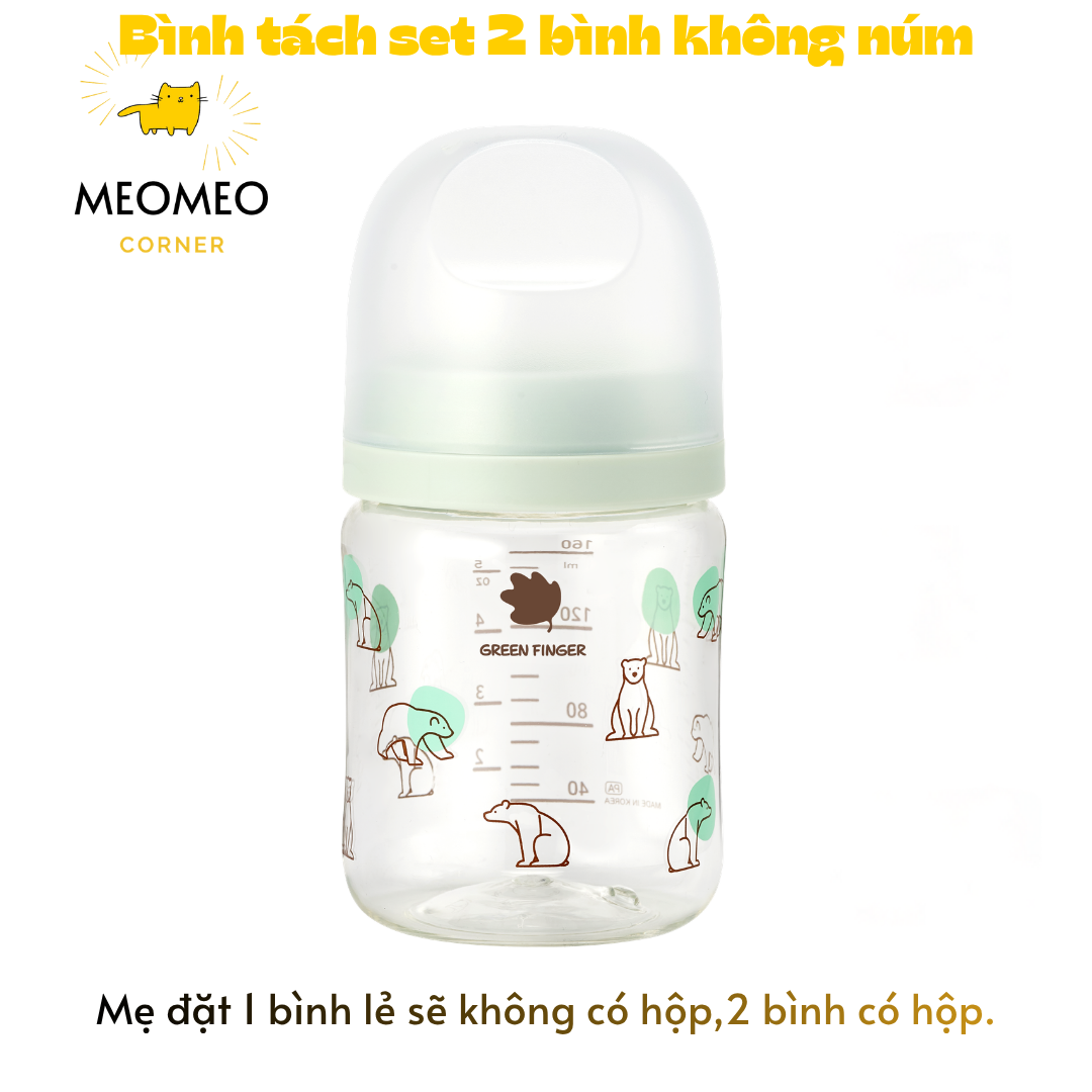 [TÁCH LẺ SET] Bình sữa PA Greenfinger Bebegrow Green Finger Pure Baby 160ml / 280ml