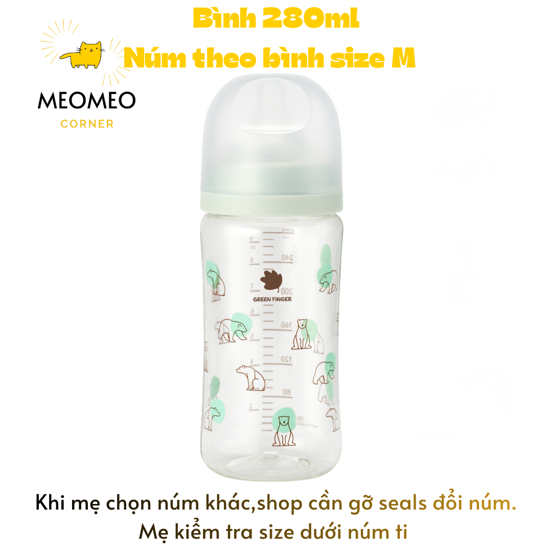 [FULLBOX] Bình sữa PA Greenfinger Bebegrow Green Finger Pure Baby 160ml / 280ml