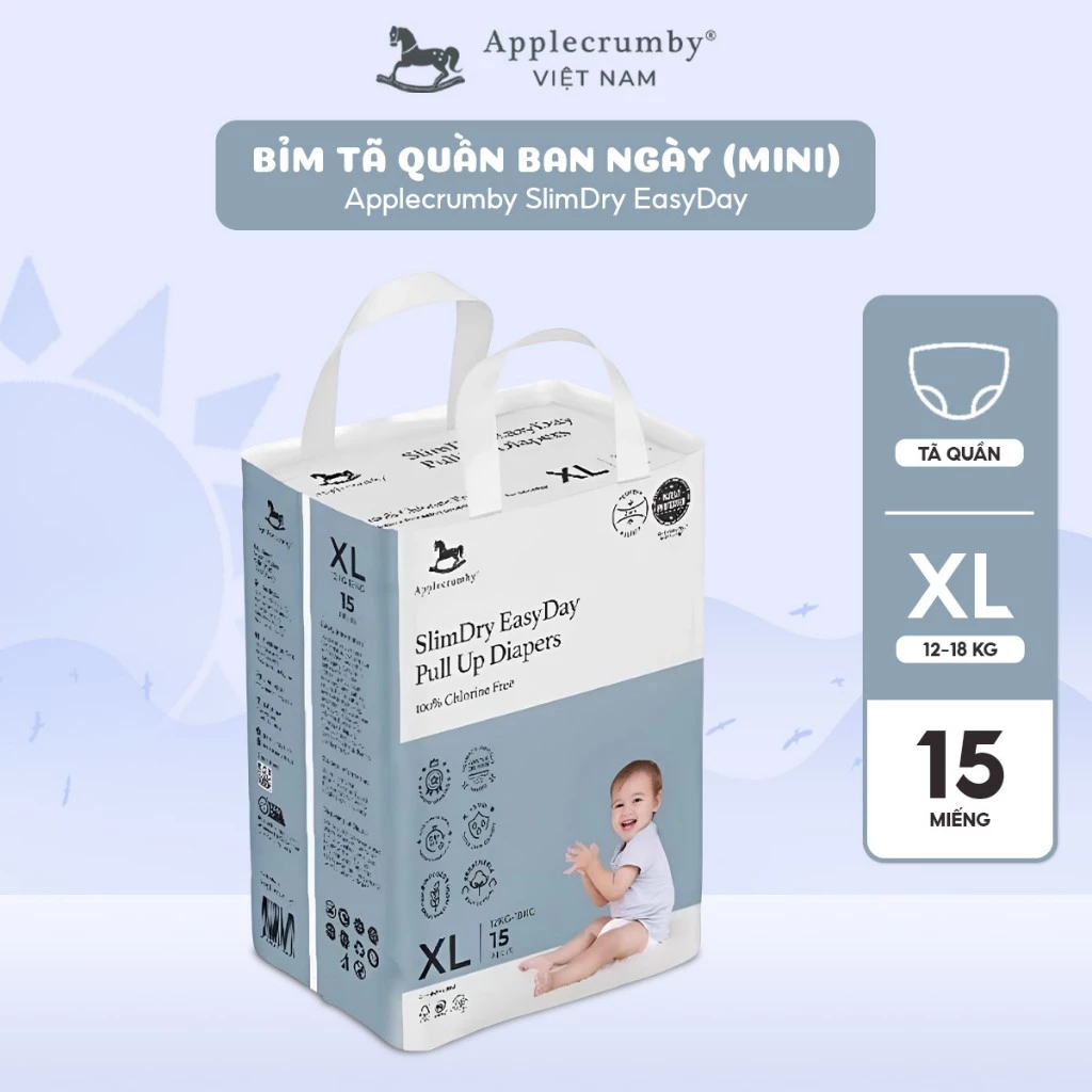 Tã bỉm ngày Applecrumby Slimdry Easyday Mega Pull Ups S M L XL XXL