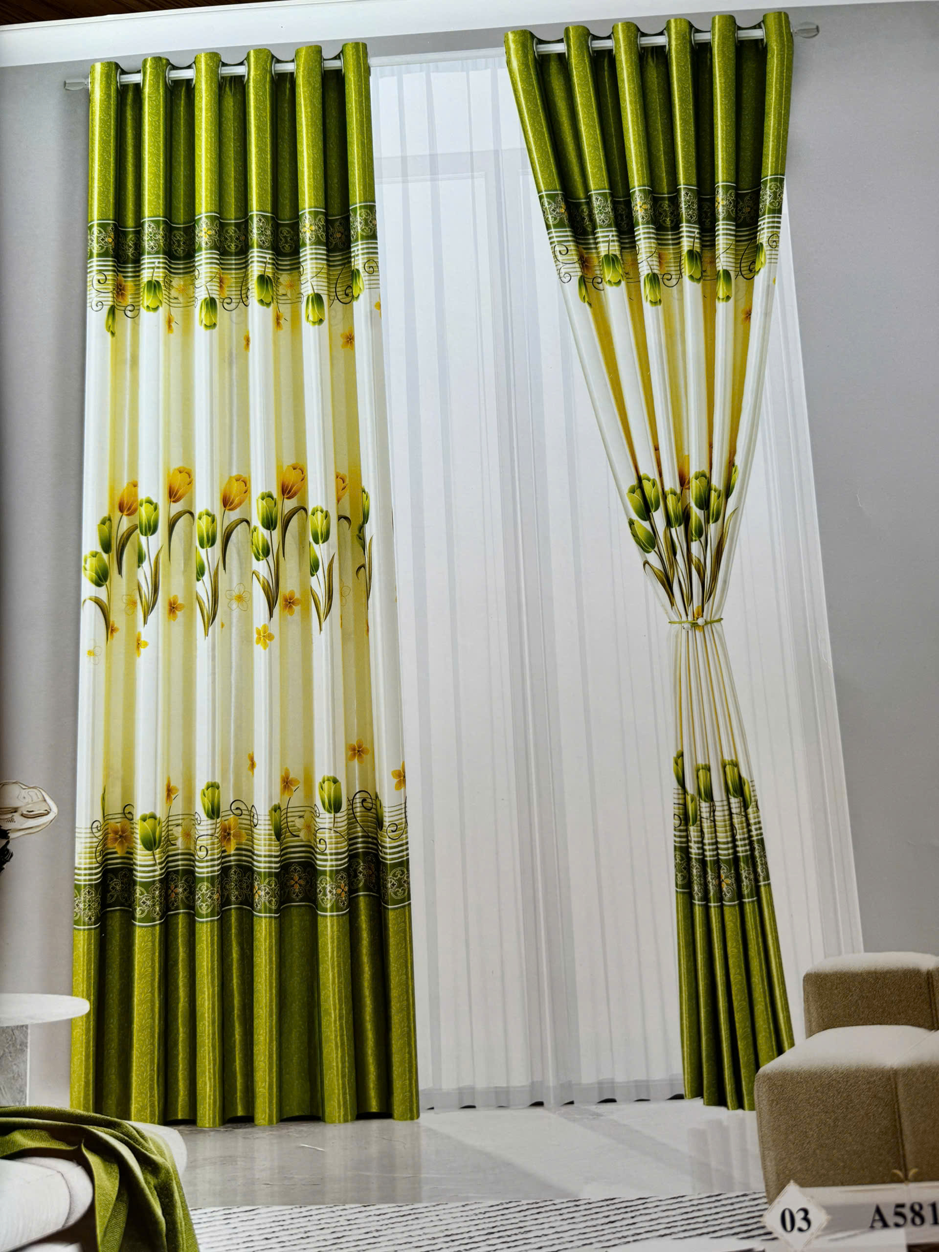 Rèm Vải Hoa Văn Chống Nắng