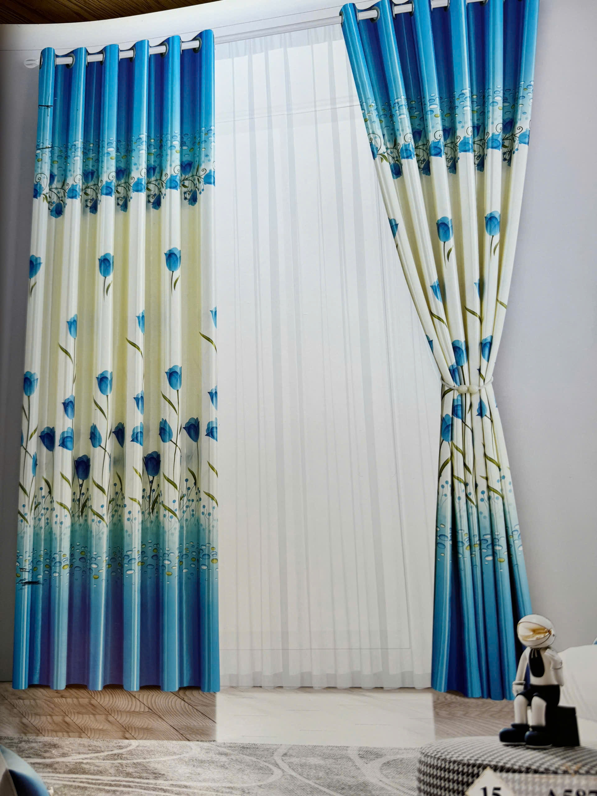 Rèm Vải Gấm Hoa Văn