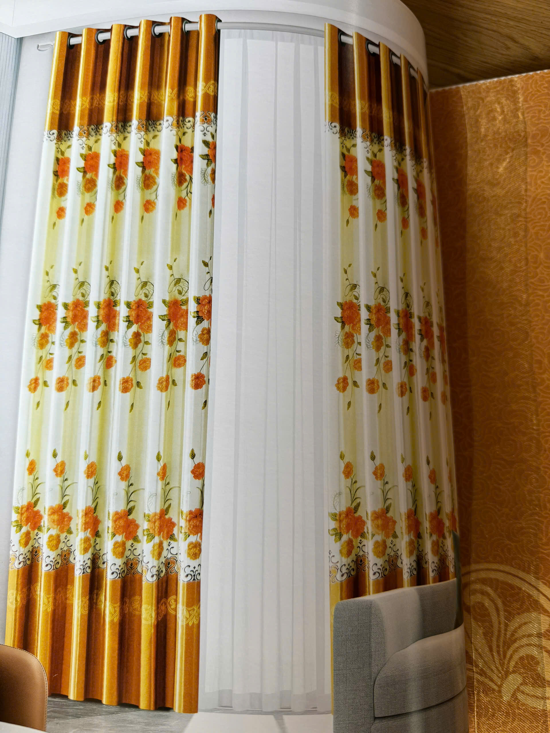 Rèm Vải Gấm Hoa Văn