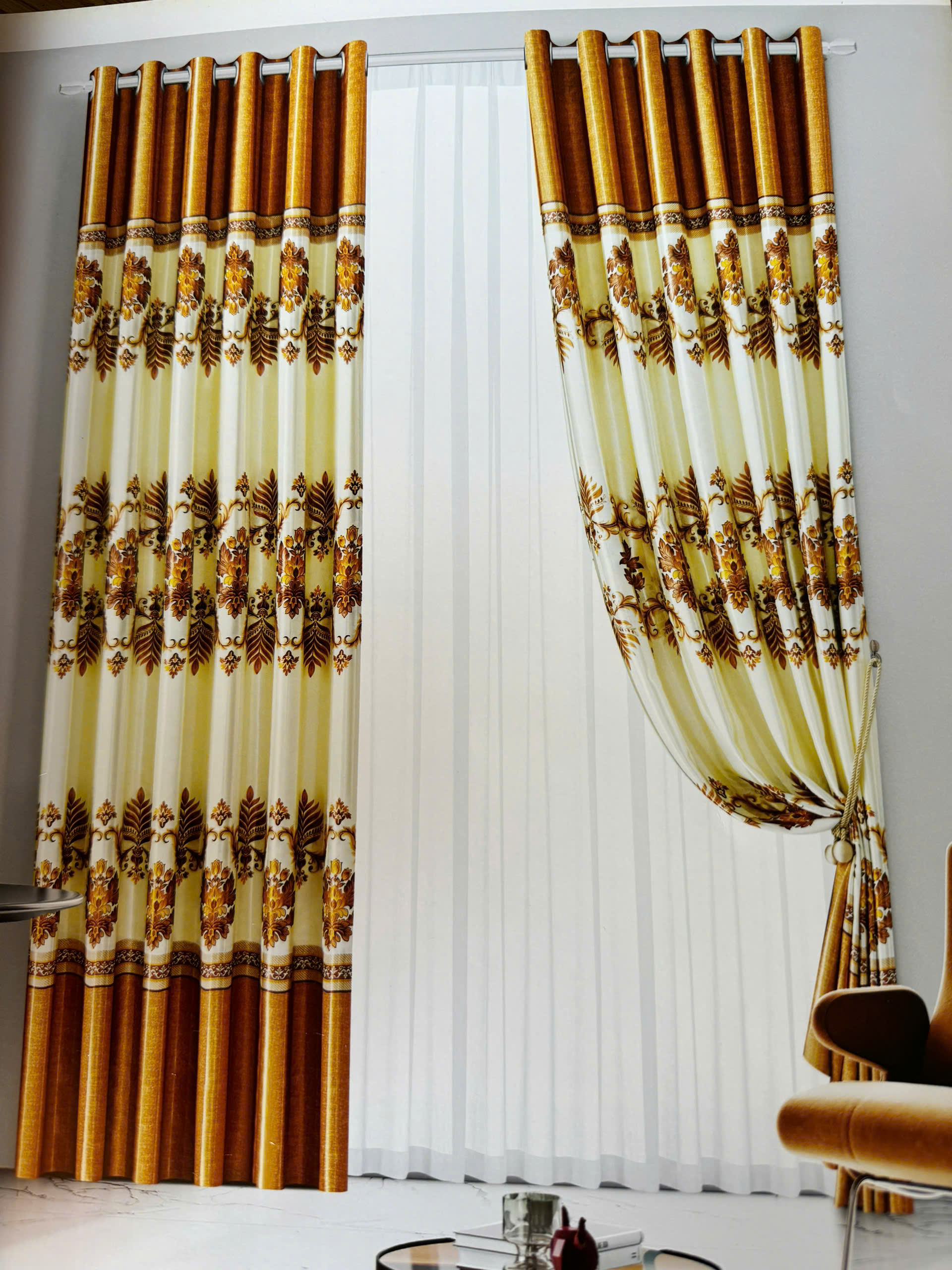 Rèm Vải Gấm Hoa Văn