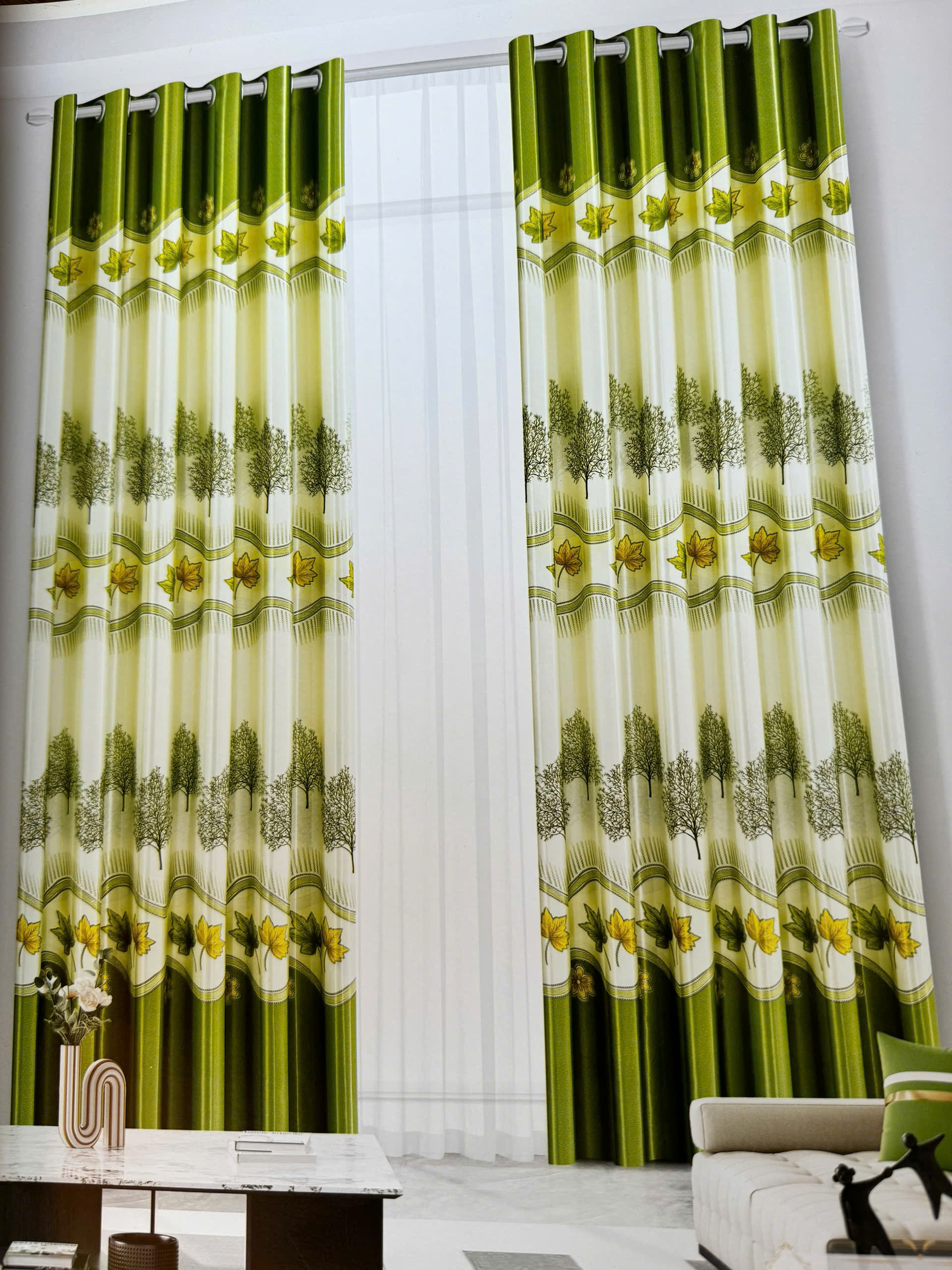 Rèm Vải Gấm Hoa Văn