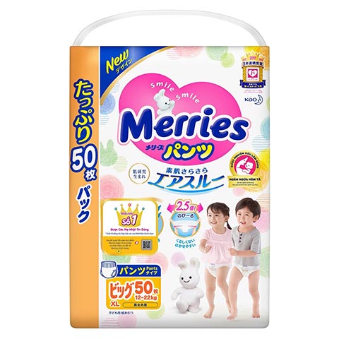 Bỉm - Tã quần Merries Ultra Jumbo size XL 50 miếng