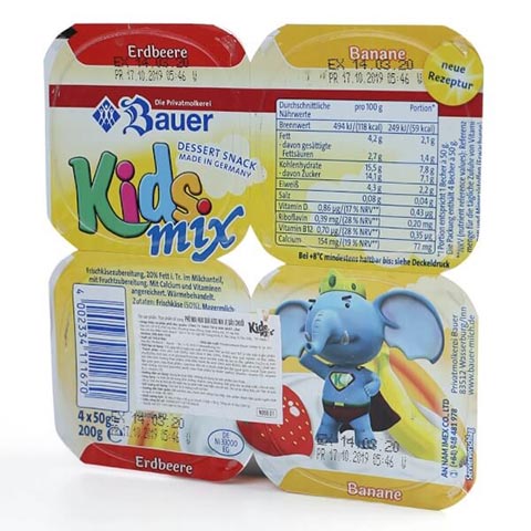 Phô mai hoa quả Kids Mix vị dâu chuối 50g - Lốc 4
