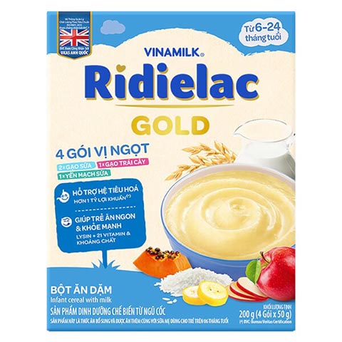 Bột ăn dặm Ridielac Gold 3 Vị Ngọt HG 200g