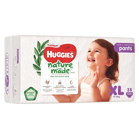 Bỉm - Tã quần Huggies Nature siêu cao cấp size XL 38 miếng