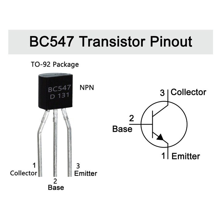 BC547 Transistor NPN 45V 0.1A 3 Chân TO-92